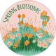 Orange Blossom Extras Spring Blossoms Round Sticker